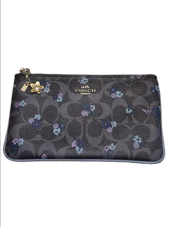 Coach Handbags - COACH Ranch Floral Signature C Zipper Pouch Wristlet With Coach Flower Bag Charm